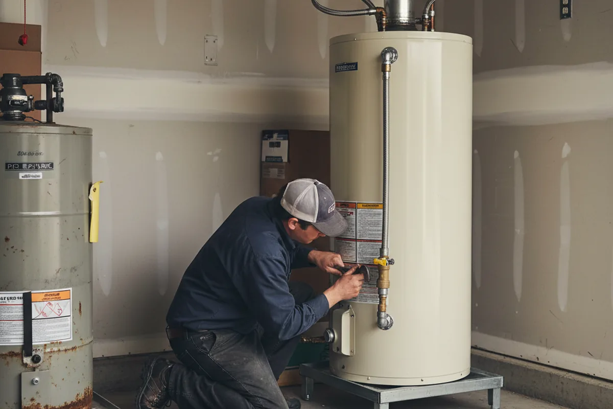 Water heater and shutoff valve replacement in Hull